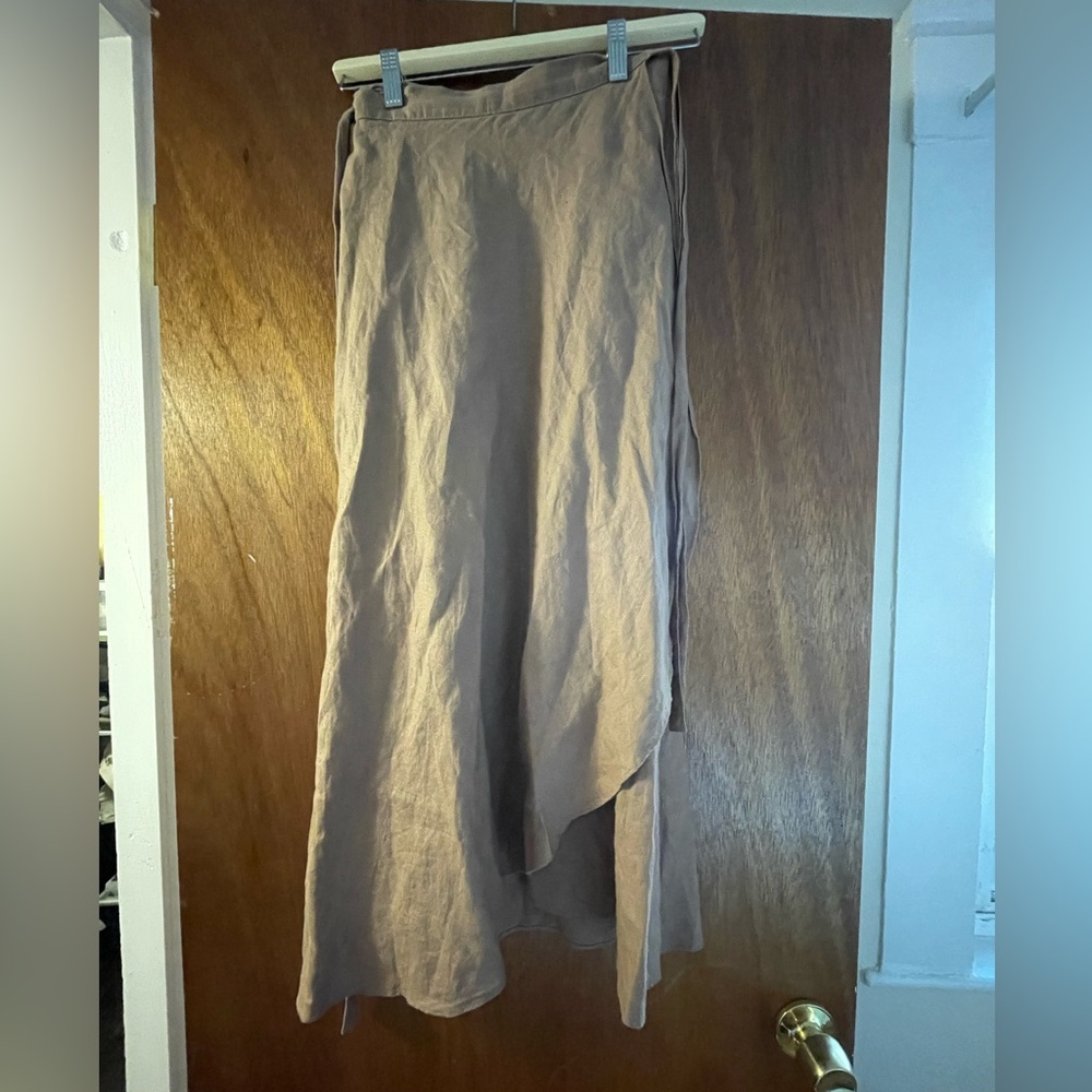 Linen Blend Wrap Skirt (Wilfred) XS